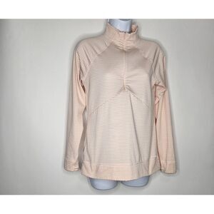 Eddie Bauer Women's Long Sleeve‎ Mock Neck Full Zip Coral Sweatshirt